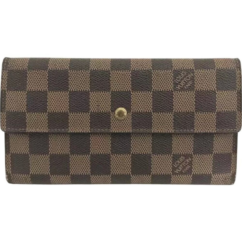 374198AX (V2) Louis Vuitton Wallet Long Porte Tresor International Brown Damier